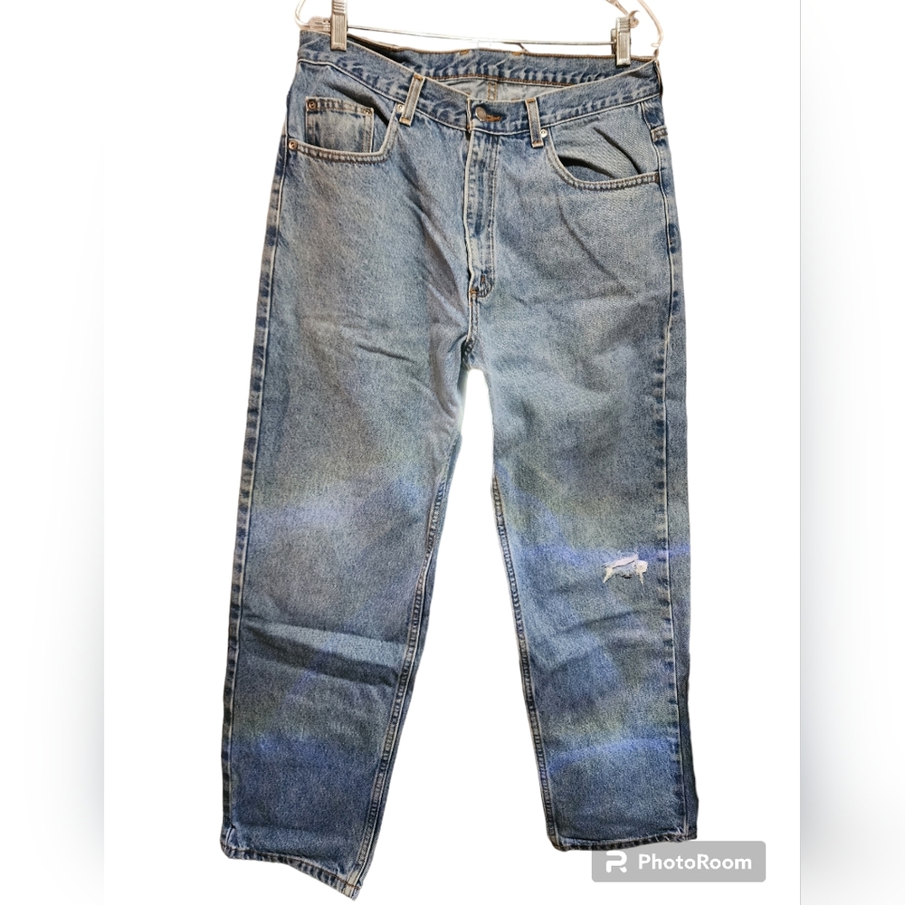 Mens Blue Jeans Light Wash 100% Cotton 14946 Members Mark Size 34X30